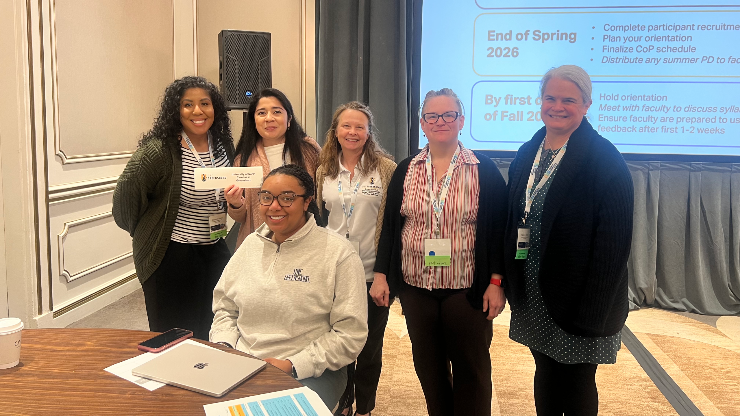 Stephanie Keene, Marisa Gonzalez, Gail Peck, Joyce Clapp, Maura Heyn, (seated) Teah Rawlings