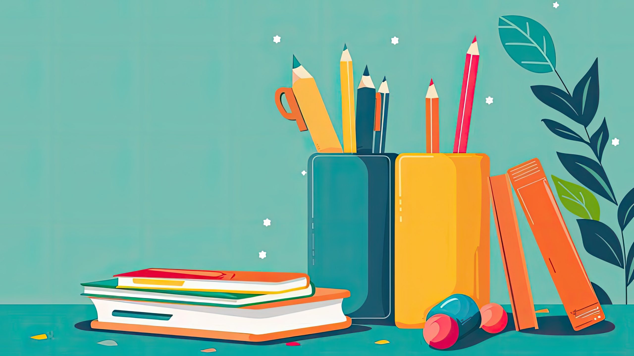 Course syllabus flat design side view education cartoon drawing Triadic Color Scheme